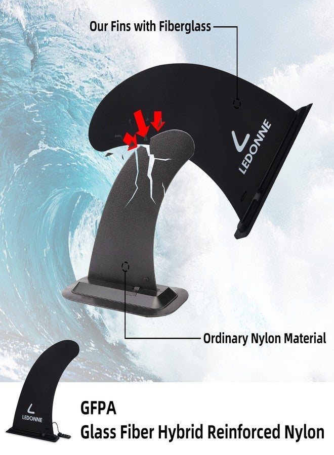 LEDONNE Fin 9" SUP Center Fins 2 Pcs (USD 4.99/1 Pcs) with 1 Extra Pin No-Tool Installation with 1 Retainer- Ensures The Fin Base Remains Intact-9” Fin for Paddle Board Fin, Black - Image 5