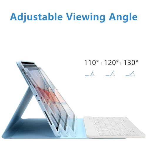TQQ for iPad Air 13-inch (M3/M2, 2025/2024) & Pro 12.9 inch Case with Keyboard, Keyboard case for 12.9-inch iPad Pro 6th/5th Gen - with Pencil Holder for iPad Air 13-inch/iPad Pro 12.9 (Blue) - Image 3