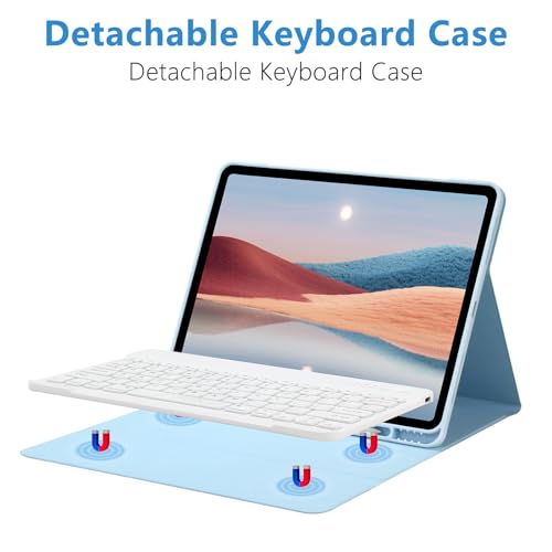 TQQ for iPad Air 13-inch (M3/M2, 2025/2024) & Pro 12.9 inch Case with Keyboard, Keyboard case for 12.9-inch iPad Pro 6th/5th Gen - with Pencil Holder for iPad Air 13-inch/iPad Pro 12.9 (Blue) - Image 4