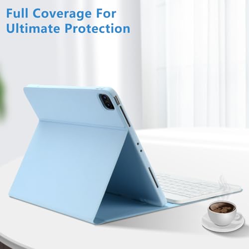 TQQ for iPad Air 13-inch (M3/M2, 2025/2024) & Pro 12.9 inch Case with Keyboard, Keyboard case for 12.9-inch iPad Pro 6th/5th Gen - with Pencil Holder for iPad Air 13-inch/iPad Pro 12.9 (Blue) - Image 5