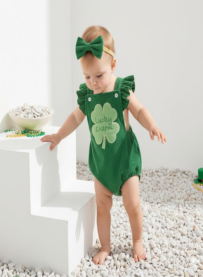 Rtnnsbbfcm My First St Patricks Day Baby Girl Outfit Newborn Onesie Lucky Charm Bubble Romper Spring Overalls Infant Clothes (Lucky Charm, 6-12 Months) - Image 3
