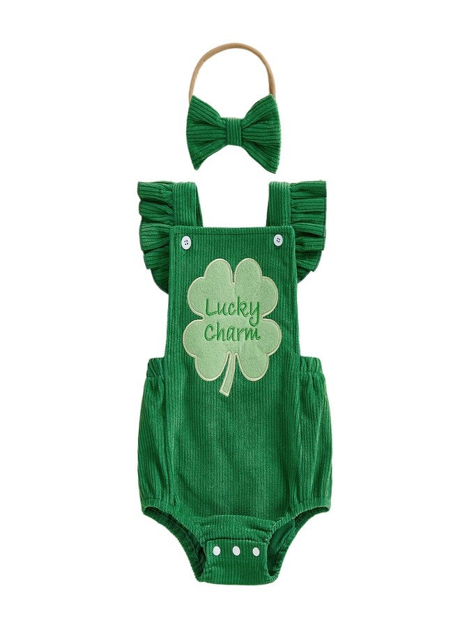 Rtnnsbbfcm My First St Patricks Day Baby Girl Outfit Newborn Onesie Lucky Charm Bubble Romper Spring Overalls Infant Clothes (Lucky Charm, 6-12 Months) - Image 1