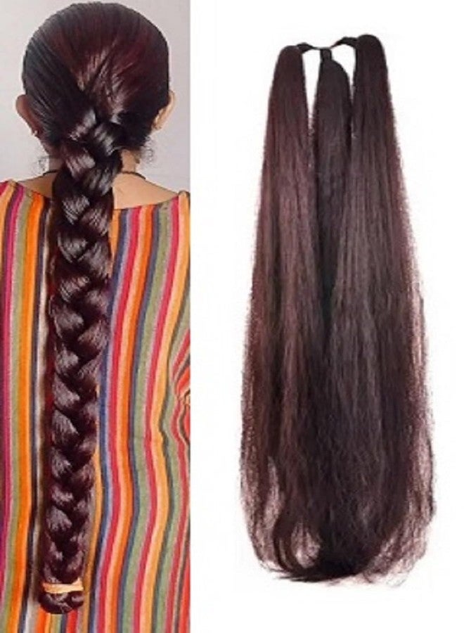 GIRISA Straight Hair Extension Natural Choti Brown Look, Synthetic Hair 24Inchs Long Length - Image 1