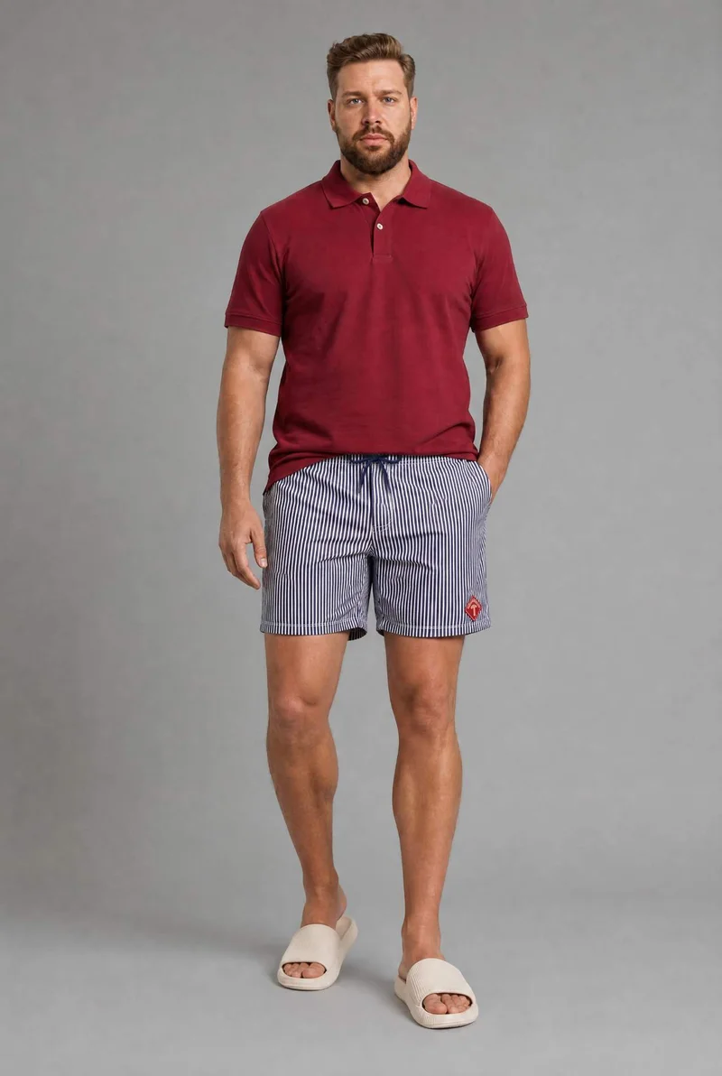 Lined Striped Swiming Shorts