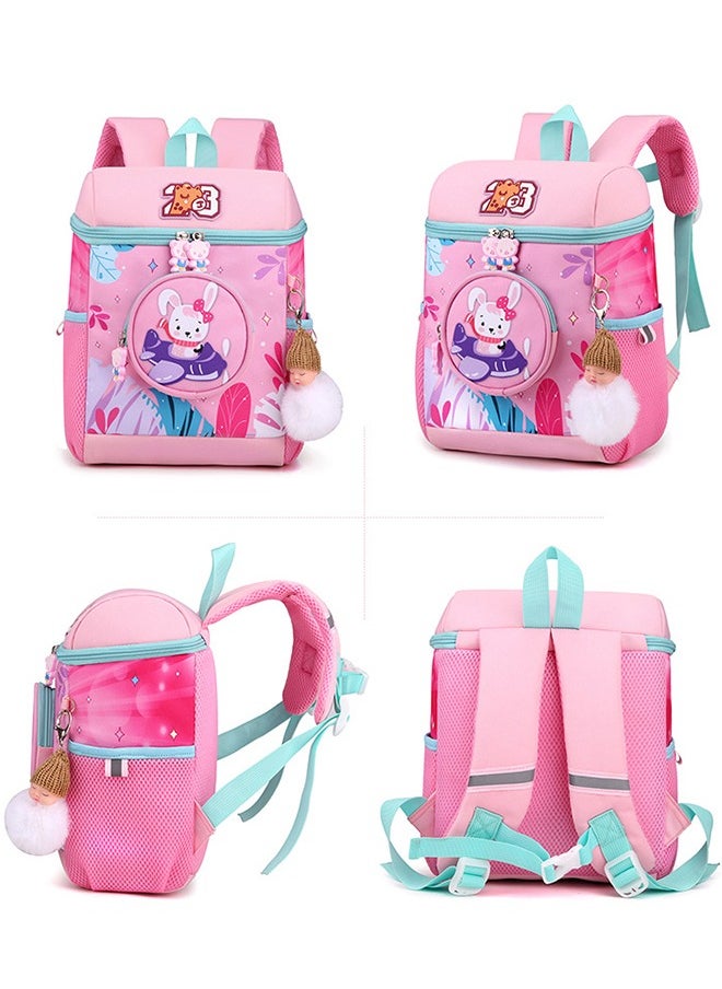 Generic Kindergarten Backpack for Girls, Small School Backpack for Little Kid, Toddler Backpack for Girl, 12 Inch Preschool Bookbag Cute Rabbit Schoolbag Travel Bag for Girl 3-6(Pink)  - Image 3