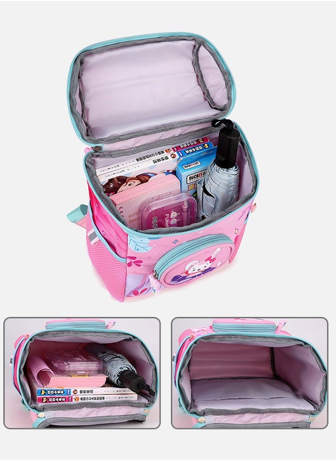 Generic Kindergarten Backpack for Girls, Small School Backpack for Little Kid, Toddler Backpack for Girl, 12 Inch Preschool Bookbag Cute Rabbit Schoolbag Travel Bag for Girl 3-6(Pink)  - Image 4