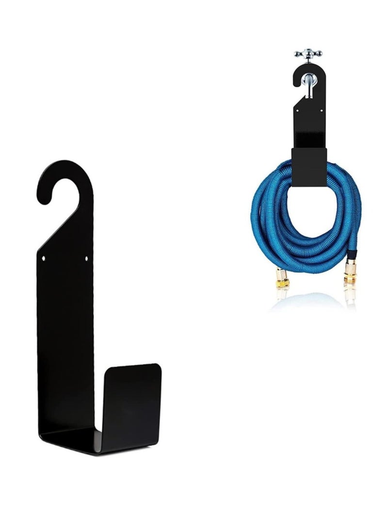 Excefore حامل خرطوم حديقة للخرطوم القابل للتوسيع بطول 150 قدم، حامل خرطوم ثقيل جدارية مثبتة، حامل خرطوم مياه للحديقة الخارجية، خطاطيف خرطوم متينة لخرطوم الماء - Image 1