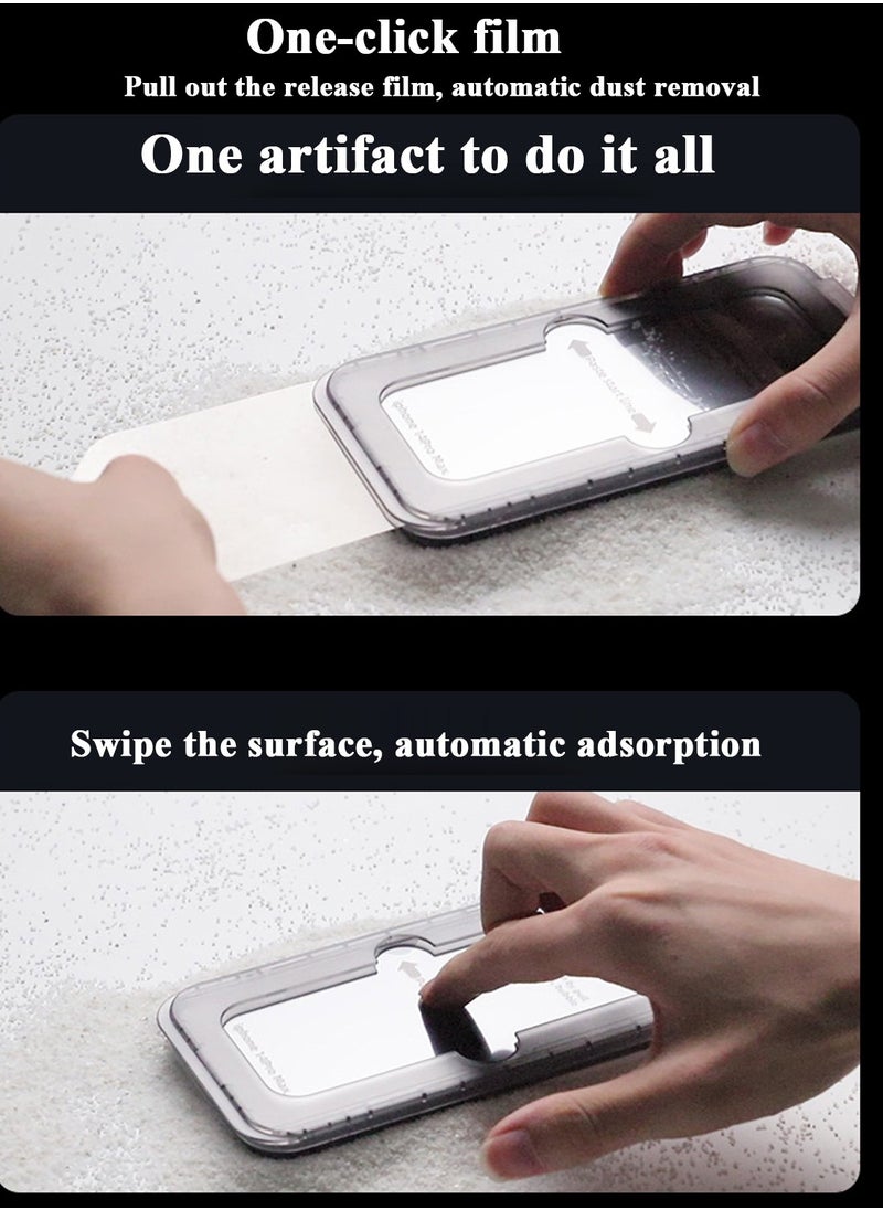 ULHYC - iphone 15 Pro Screen Protector with Auto Dust-removal App Auto Alignment Kit Easy Install 6.1inch [Premium Diamonds Hd 9h Tempered GlassClear] - Image 1