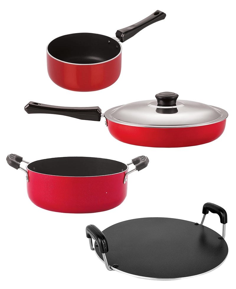 Nirlon Non-Stick Cookware Kitchen Aluminium Cooking Essential Combo Set of 4 Pieces (FP10_SP(B)_RT_CS24) - Image 1