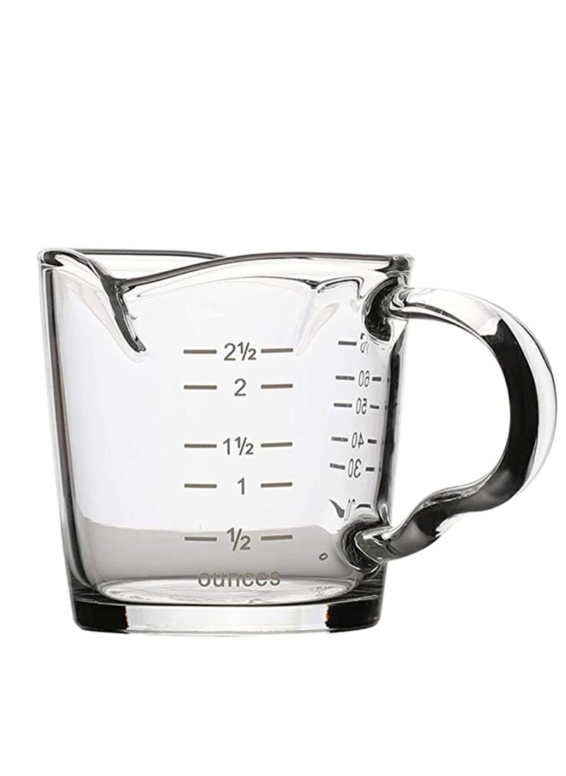SYOSI - Coffee Shot Transparent Glass Cup with Scale Temperature Resistant Thick Borosilicate Glass Espresso Measuring Jug Milk Frothing Pitcher for Home, Easy Measure Easy to Clean, Portafilters - Image 1