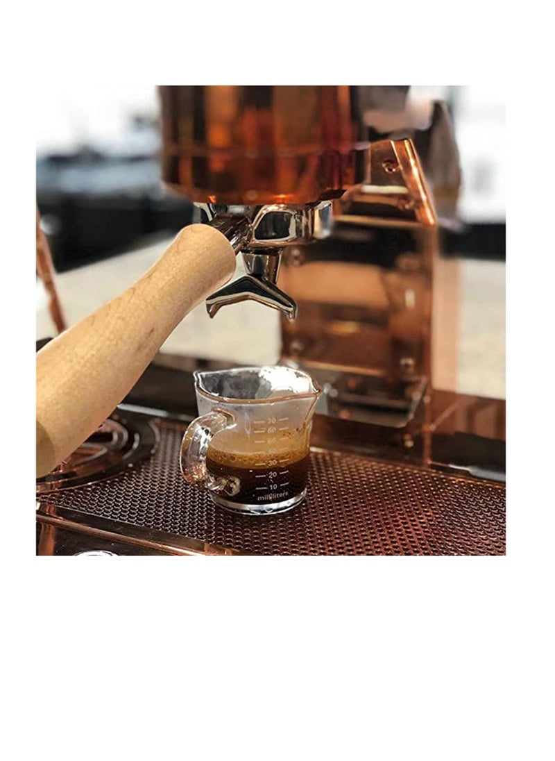 SYOSI - Coffee Shot Transparent Glass Cup with Scale Temperature Resistant Thick Borosilicate Glass Espresso Measuring Jug Milk Frothing Pitcher for Home, Easy Measure Easy to Clean, Portafilters - Image 1