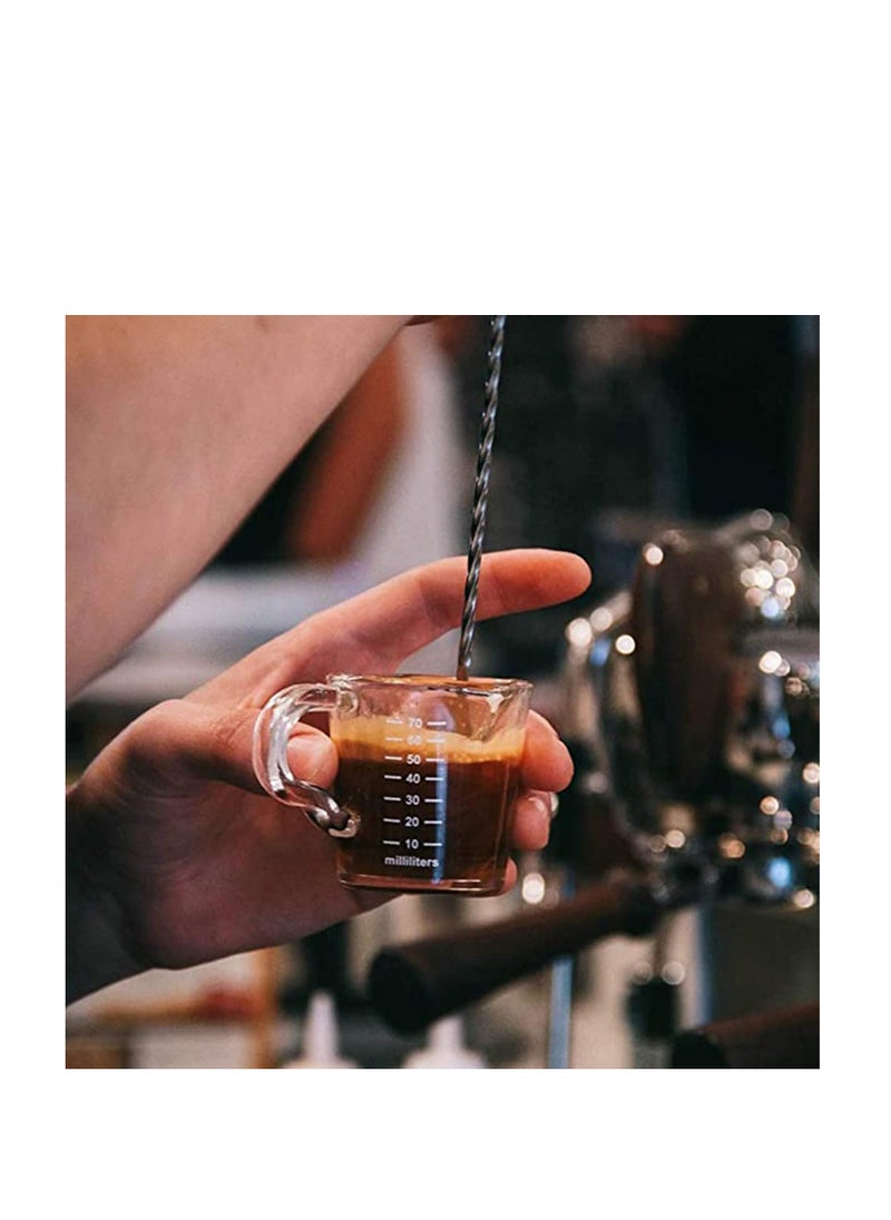 SYOSI - Coffee Shot Transparent Glass Cup with Scale Temperature Resistant Thick Borosilicate Glass Espresso Measuring Jug Milk Frothing Pitcher for Home, Easy Measure Easy to Clean, Portafilters - Image 1