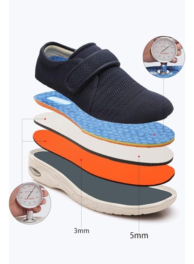 youyun Unisex Diabetic Shoes for Women Casual Adjustable Walking Shoes Wide Shoes for Elderly Swollen Feet Non-Slip Air Cushion Bottom Fattening and Widening - Image 2