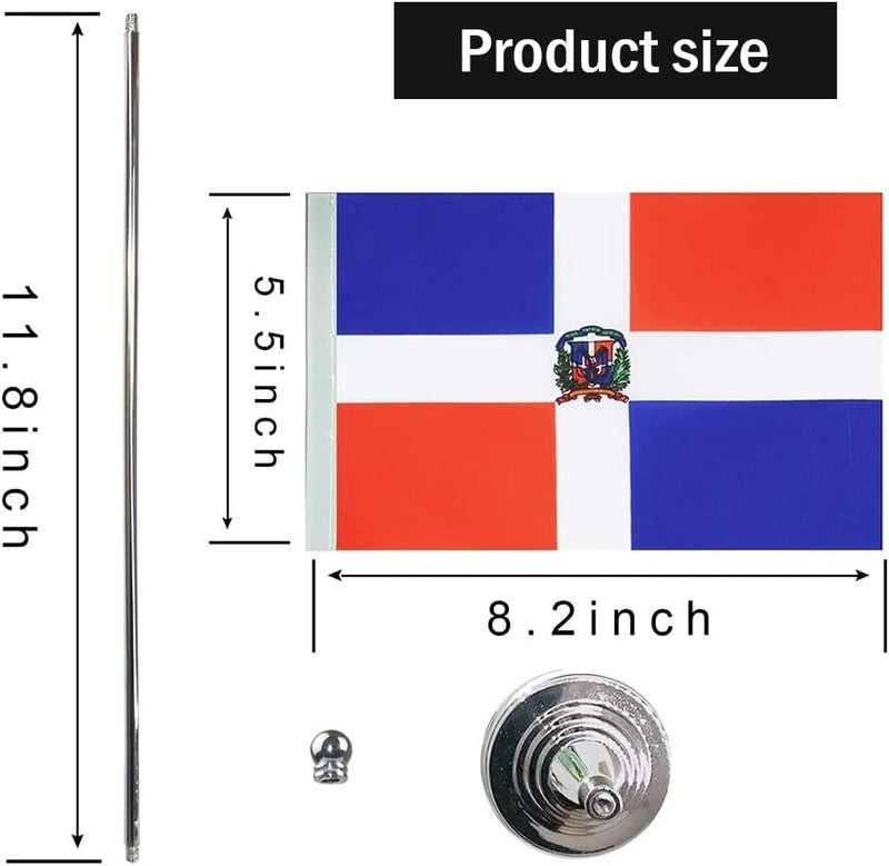 mflagperft Dominica Flag Dominican Flags, Small Mini Dominican Desk Flag, Used for Table Office Classroom Home Patriotic Events Decorations - Image 2