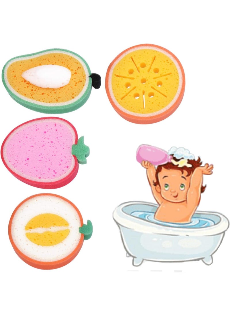 Prostuff.in Prostuffin Multipurpose Sliced Fruit Shaped Kids Babies and Adults Bath Sponge UltraSoft and Gentle Cleaning for Newborns DualSided Dishwashing  Cleaning Sponge for Kitchen Multicolor 2 Pcs  - Image 1
