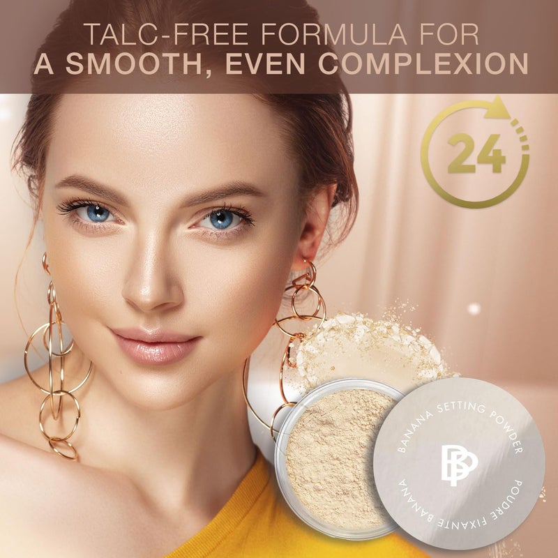 Bellapierre XL Banana Setting Powder â€“ Color-Correcting Brightening Powder, Matte Finishing Tint, Translucent Under-Eye Baking Makeup, Lightweight Talc-Free Formula - Original â€“ 1 oz - Image 3