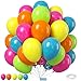 Sowide Rainbow Balloons 50Pcs 12 Inches Yellow Orange Hot Pink Lime Green Neon Balloons Multicolor for Kids Colorful Rainbow Birthday Tropical Pool Party Supplies Baby Shower Backdrop Decorations - Image 3