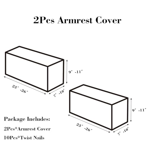 Disayu 2Pcs Couch Arm Covers Armrest Cover for Sofa Sofa Arms Covers Washable Arms with Twist Pins SoftSkinFriendly for Pets Texture Green Armrest Cover - Image 3