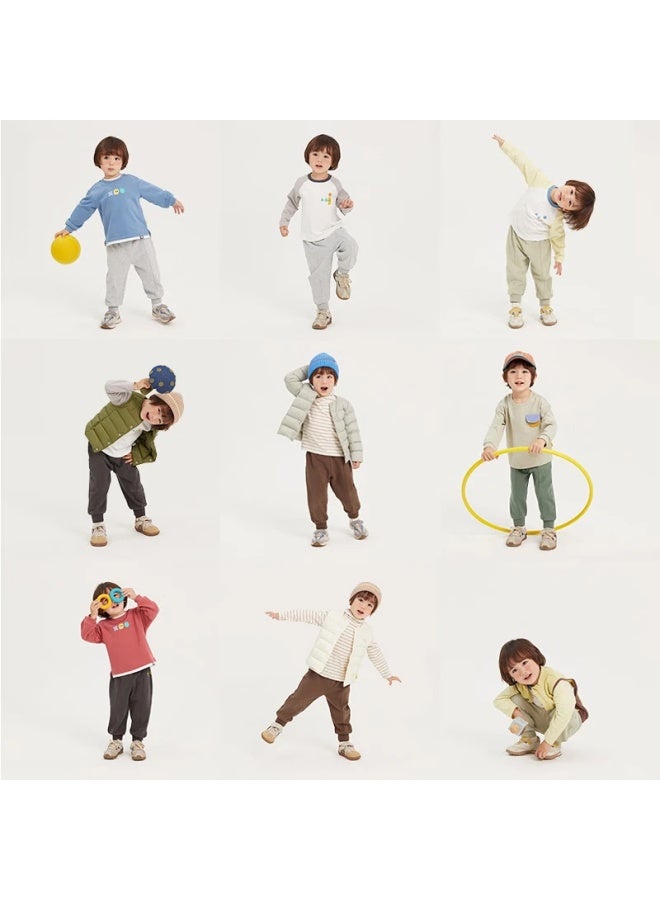 Papa Crawling Glutinous Rice Cotton Kids Pants Boys Sports Pants Kindergarten Long Pants Girls Pants Spring Autumn - Image 1