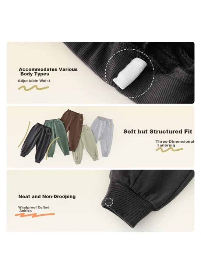 Papa Crawling Glutinous Rice Cotton Kids Pants Boys Sports Pants Kindergarten Long Pants Girls Pants Spring Autumn - Image 2