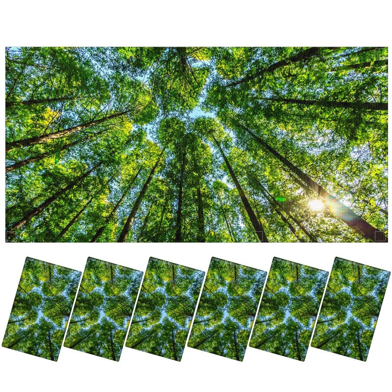 Kittmip 6 Pcs Fluorescent Light Covers for Ceiling Lights with 48 Magnets Decorative Magnetic Light Filters for Classroom Office Kitchen Decoration(Forest) - Image 1