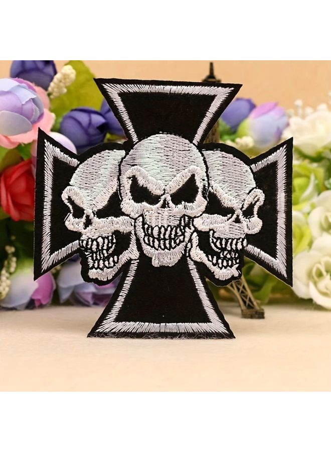 3pcs Skull Head Embroidery Patch DIY Clothing Sewing Iron On Accessories Skeleton - Image 4