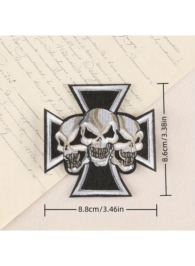 3pcs Skull Head Embroidery Patch DIY Clothing Sewing Iron On Accessories Skeleton - Image 5