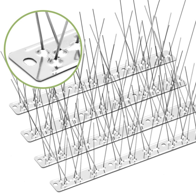 Valibe Pigeon Spikes Stainless Steel Bird Spikes for Outside to Keep Birds Away 86 Pack 70ft Coverage Bird Deterrent Spikes Wire Prevention Spikes for Small Bird Squirrel for Fence Roof Blacony - Image 1