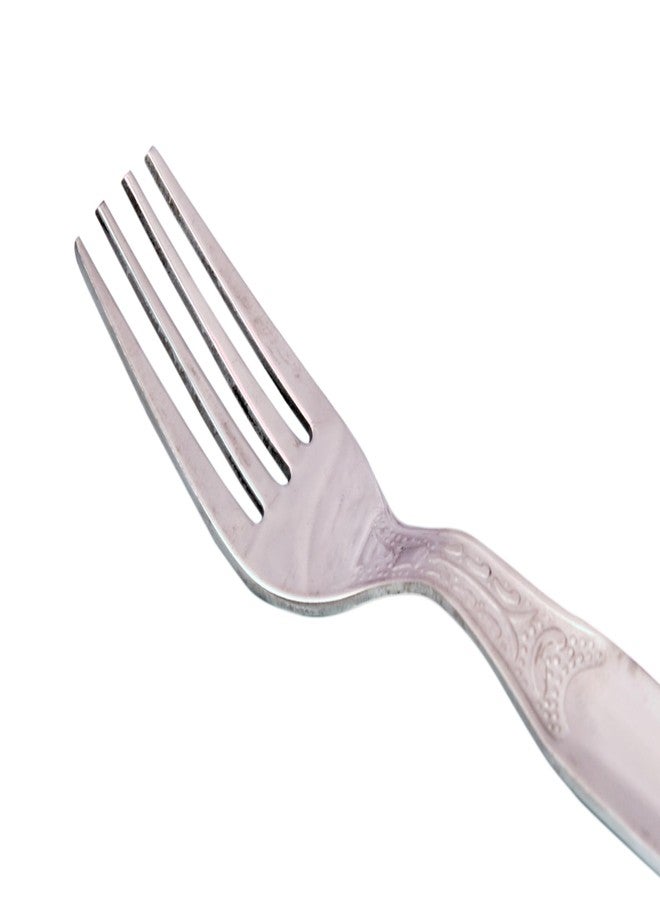 Dev Industries Stainless Steel Tea/Pastry Fork, Pack of 6, Stainless Steel, 14 cm (17 Gauge),Silver (17Gauge)(Fork_(Fusion_Design)_12pcs_Set, Small) - Image 2