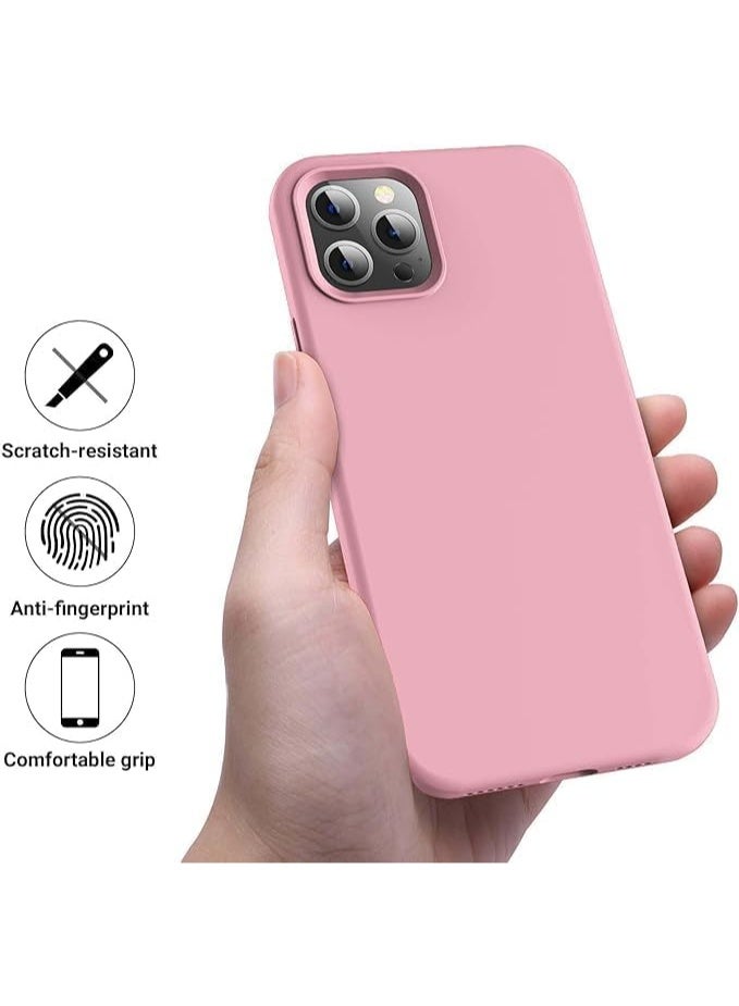 جراب متوافق مع iPhone 11 Pro Max مقاس 6.5 بوصة، جراب هاتف نحيف من السيليكون السائل مكون من 4 طبقات من المطاط الهلامي الناعم المقاوم للصدمات مع بطانة من الألياف الدقيقة المضادة للخدش (وردي) - Image 3