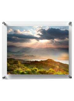 Paper Plane Design Paper Plane Design Double Panel Clear Acrylic Floating Frame with Silver Hardware for Art & Photos (11 in x 17 in)  - Image 1