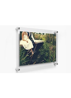 Paper Plane Design Paper Plane Design Double Panel Clear Acrylic Floating Frame with Silver Hardware for Art & Photos (11 in x 17 in)  - Image 3