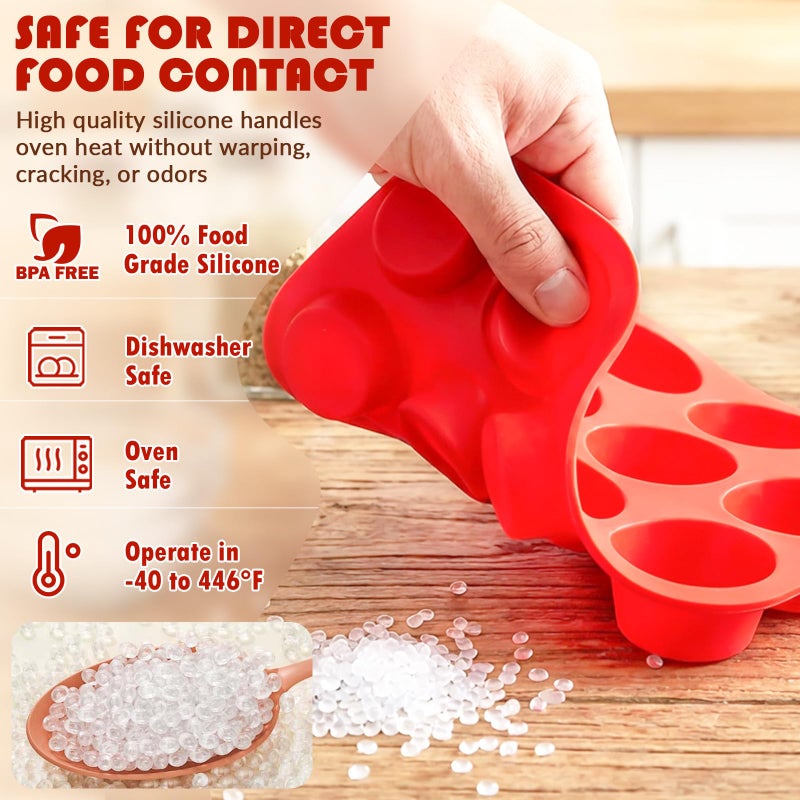 HKNMTT Silicone Muffin Pan for Baking, Cupcake Egg bites Brownie Mold 12 Cup Regular Size, Oven Safe BPA Free kitchen Appliances - Image 3