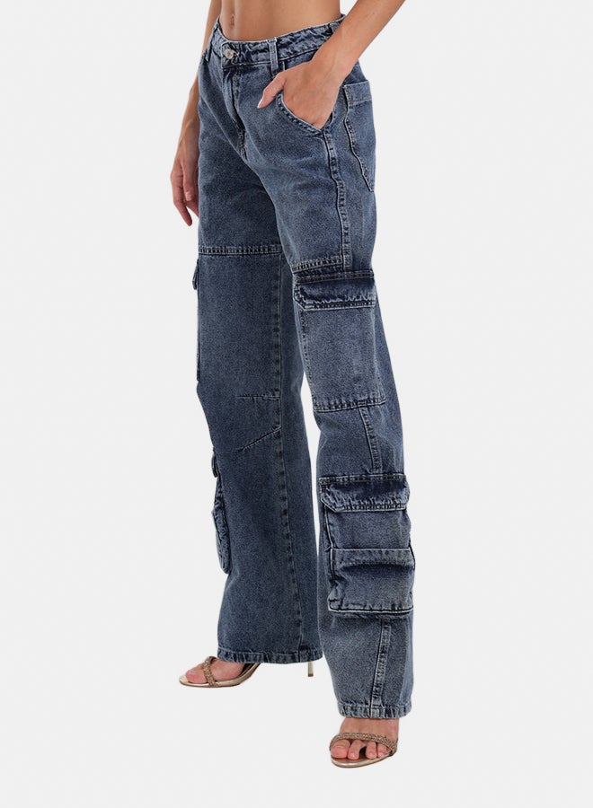 Clue Denim Cargo Pants - Image 2
