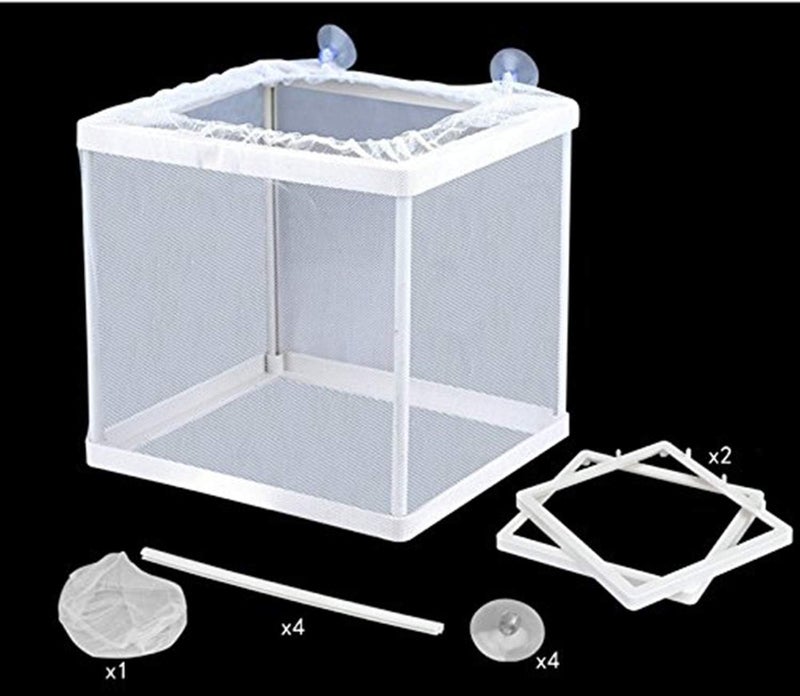 COMOK Fish Hatchery Breeder Box Aquarium Separation Net Nylon Incubator Mesh Fish Breeding Tanks Isolation Box White Square 20PCS - Image 3