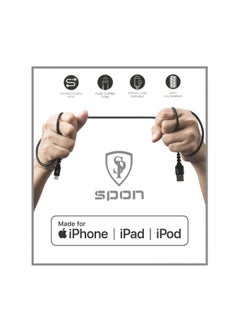 سبون وصلة ايفون معتمد منفذ USB اسود  - Image 4