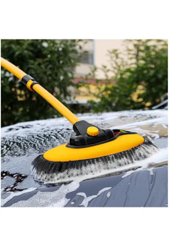 Elbow Chenille Car Washing Brush – 15° Bending Telescopic Long Handle Cleaning Tool with Aluminum Alloy Rod for Cars & SUVs , Yellow/Black - Image 5