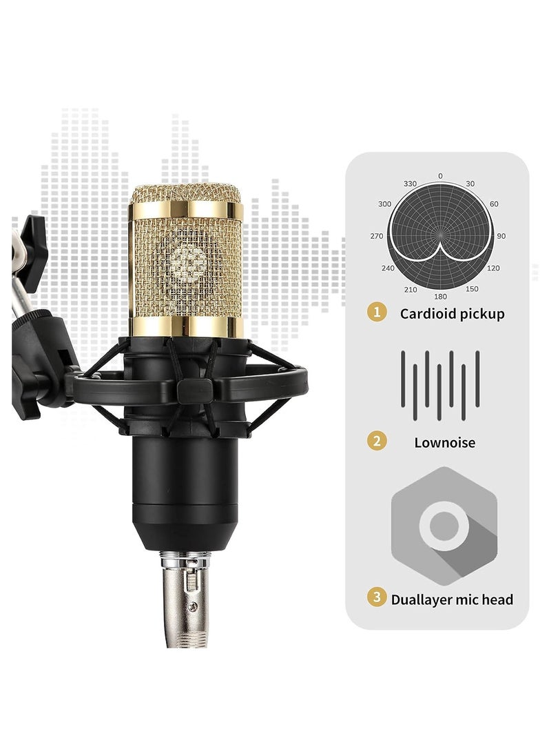 Shopit Professional Mic Condenser Microphone V8 Sound Card Set, Podcast Equipment Bundle, Audio Interface with All in One Live Sound Card and Condenser Microphone, Perfect for Recording, Broadcasting  - Image 5