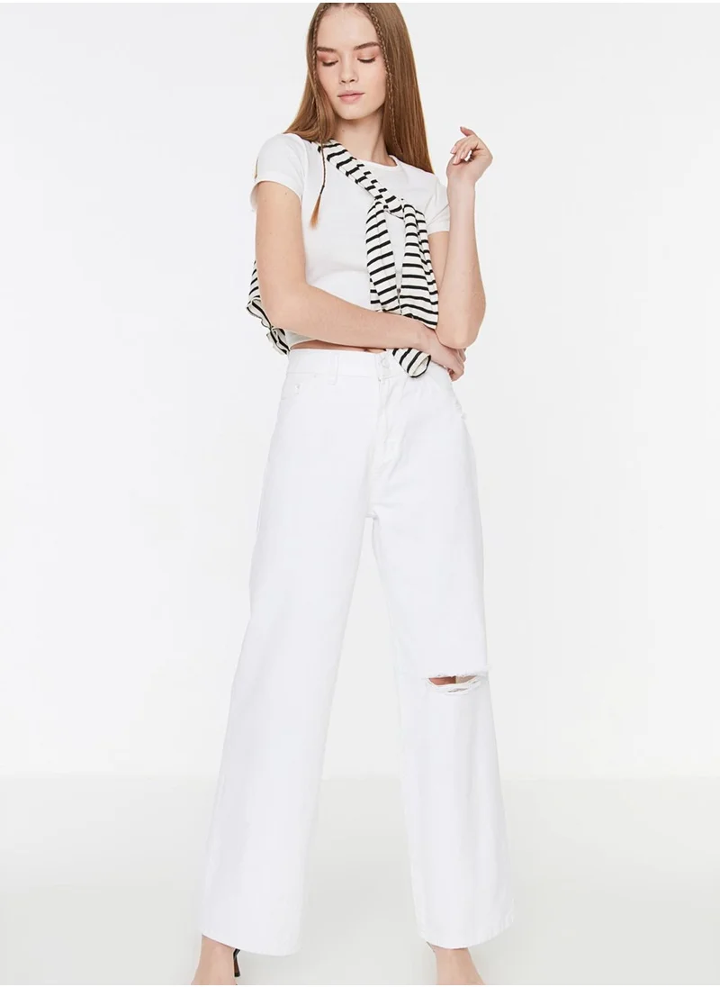 trendyol Ripped Straight Jeans