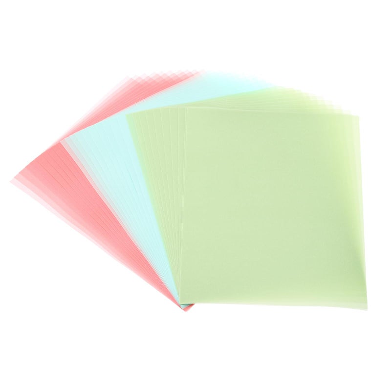 PATIKIL 30 Sheets Vellum Paper 425x55 Vellum Paper Printable Translucent Paper 100GSM Colored for Invitations Laser Inkjet Printing Card Making Crafting Wedding Tracing Pink Green Blue
