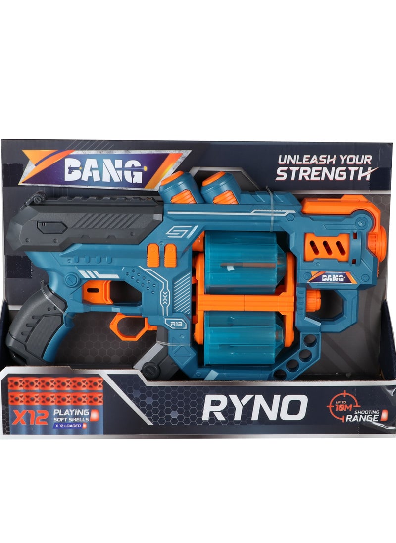 Bang Bang - Ryno Toy Gun with 12 Bullets, Manual Firing, Long Range Shooting for Kids  - Image 1