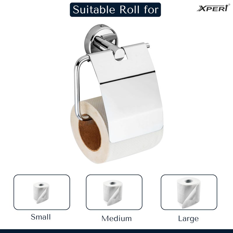Xpert Tissue Roll Holder for Bathroom by Xpert, Pack of 1 - Toilet Tissue Holder & Bathroom Tissue Holder, Made of Stainless Steel. Toilet roll Holder for Bathroom - Image 3