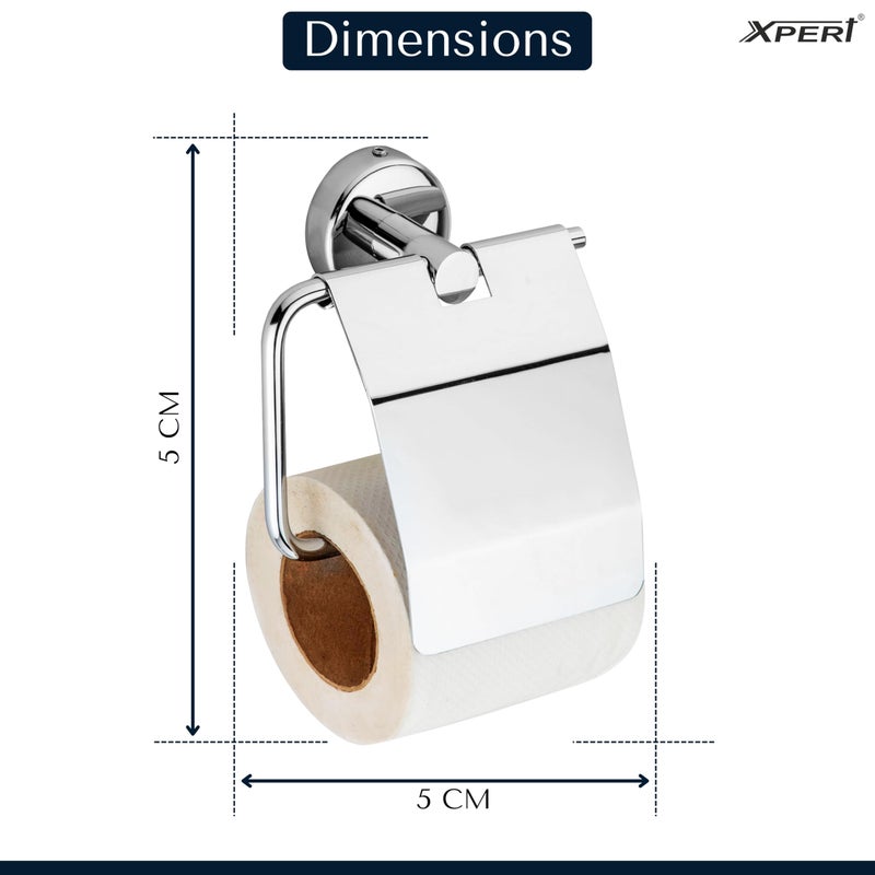 Xpert Tissue Roll Holder for Bathroom by Xpert, Pack of 1 - Toilet Tissue Holder & Bathroom Tissue Holder, Made of Stainless Steel. Toilet roll Holder for Bathroom - Image 4