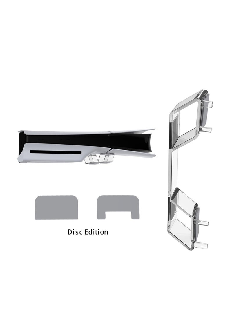 Horizontal Stand For PS5 Slim Console Base Stand Accessories Compatible with PS 5 Slim Disc & Digital Editions Storage Stand Holder (Transparent)  - Image 3