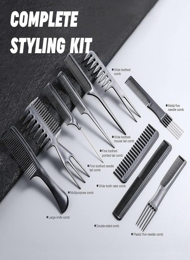 VDHJA Professional Hair Comb Set for Men & Women - Anti-Static Styling, Cutting, Detangling & Parting Combs for Salon & Home Use(10 PSC SET) - Image 3