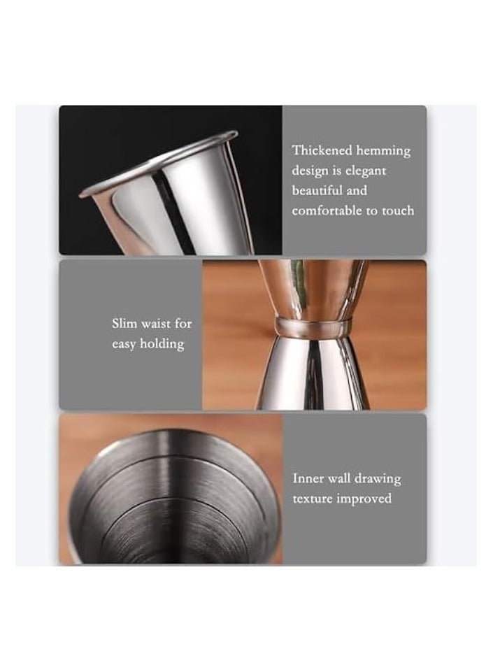 Green Tiger Double Jigger Set, Jigger For Bartending, Japanese Style Stainless Steel Bar Measuring Jigger 2 oz 1 oz(30ml & 60ml) - Image 3