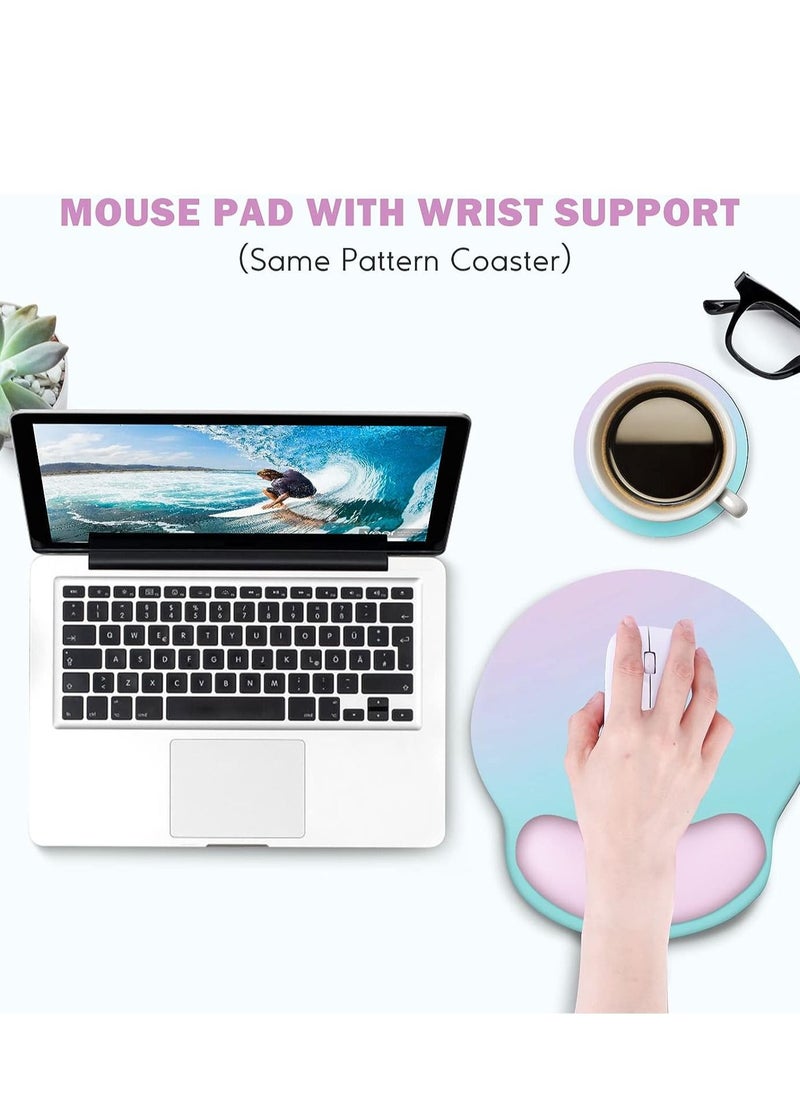 Generic Ergonomic mouse pad, beautiful mouse pad with wrist rest support gel, non-slip polyurethane base with memory foam for home, office and gaming, easy to write and relieve pain, starry sky  - Image 4