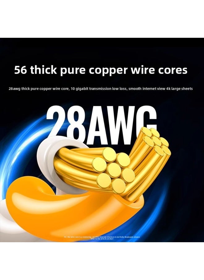 Generic - Green Internet Cable Household Gigabit Super Six Cat6 Connection Line Computer Broadband Router Network General Finished Product-Colour:Category 6e 10 Gigabit [round Line-black] Is Faster And More Stable-Line Length:20m - Image 1