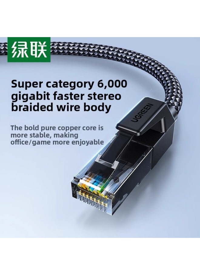 Generic - Green Internet Cable Household Gigabit Super Six Cat6 Connection Line Computer Broadband Router Network General Finished Product-Colour:Category 6e 10 Gigabit [round Line-black] Is Faster And More Stable-Line Length:20m - Image 1