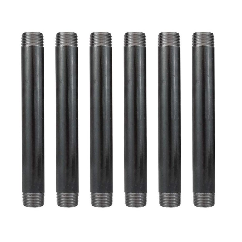 GeilSpace 3/4" Ã— 8" Heavy Duty Pre-Cut Grey Metal Pipe, Industrial Steel Fits Standard 3/4 Inch Threaded Pipes and Fittings - Vintage DIY Industrial Shelving (3/4" Ã— 8", Grey)